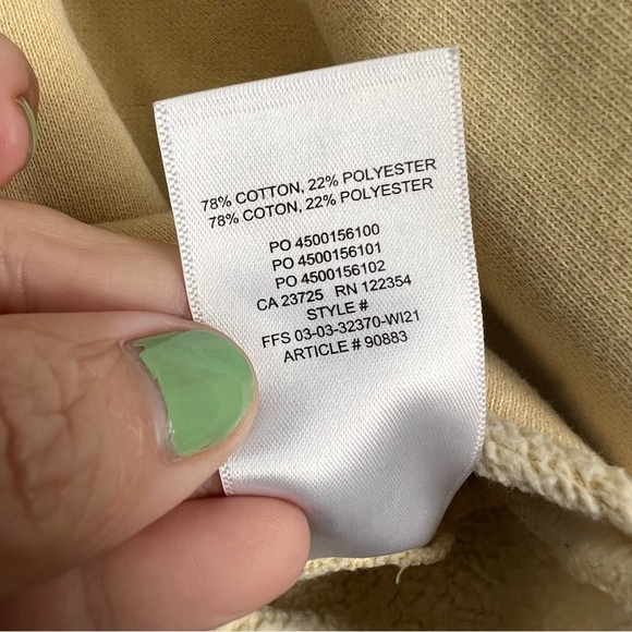 2/25 TNA Cozy Crop Crewneck Sweatshirt Pullover Aritzia Butter Yellow - Picture 3 of 4